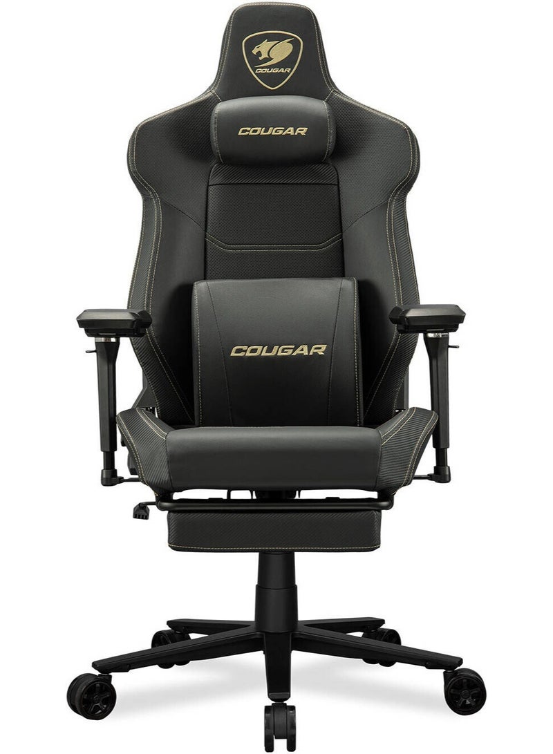 Cougar Armor EVO M Gaming Chair with Retractable Footrest, 5D Adjustable Armrests, Magnetic Memory Foam Neck Pillow, Lumbar Support Cushion, 155° Recline, Class 4 Gas Lift, Steel Frame, 160kg Capacity – Premium PVC Leather | 3MEVMGLB.0001 - Image 1